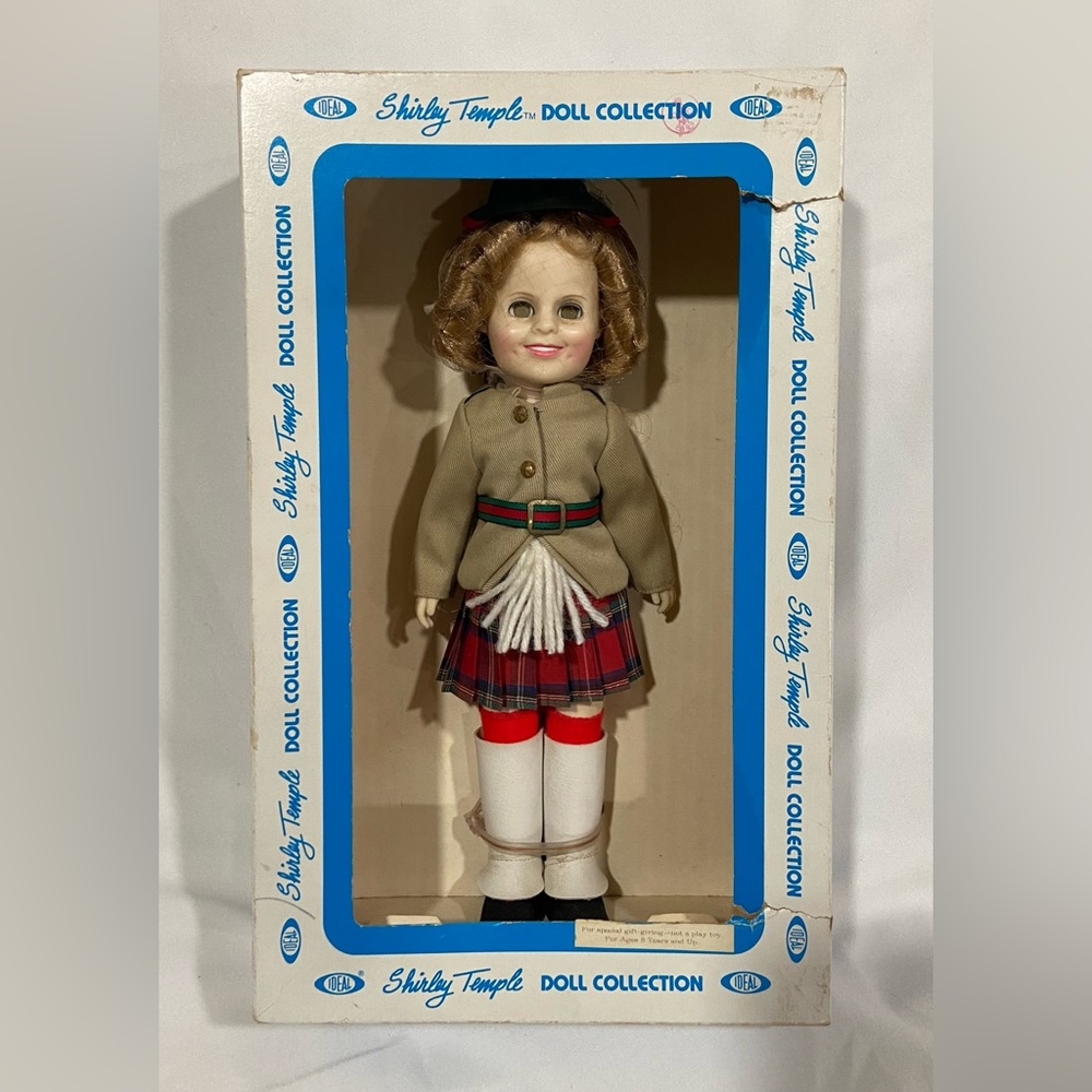 VINTAGE 1980’s IDEAL 12” SHIRLEY TEMPLE DOLL IN SCOTTISH OUTFIT